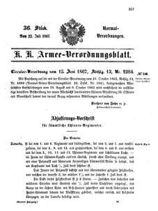 Verordnungsblatt für das Kaiserlich-Königliche Heer 18670722 Seite: 1