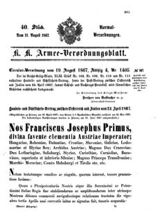 Verordnungsblatt für das Kaiserlich-Königliche Heer 18670831 Seite: 1