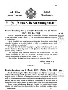 Verordnungsblatt für das Kaiserlich-Königliche Heer 18671019 Seite: 1