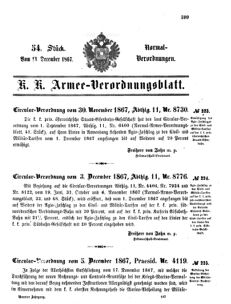 Verordnungsblatt für das Kaiserlich-Königliche Heer 18671213 Seite: 1