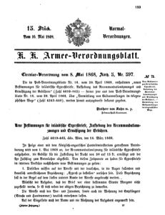 Verordnungsblatt für das Kaiserlich-Königliche Heer 18680516 Seite: 1