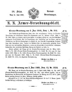 Verordnungsblatt für das Kaiserlich-Königliche Heer 18680615 Seite: 1