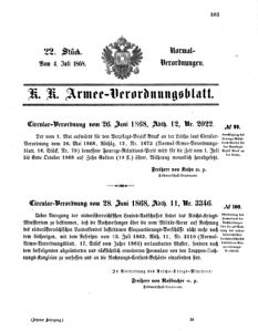 Verordnungsblatt für das Kaiserlich-Königliche Heer 18680704 Seite: 1