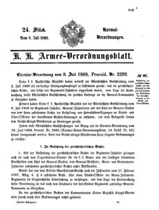 Verordnungsblatt für das Kaiserlich-Königliche Heer 18680708 Seite: 1