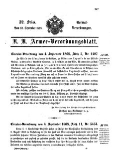 Verordnungsblatt für das Kaiserlich-Königliche Heer 18680912 Seite: 1