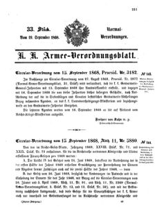 Verordnungsblatt für das Kaiserlich-Königliche Heer 18680919 Seite: 1