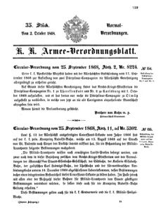 Verordnungsblatt für das Kaiserlich-Königliche Heer 18681002 Seite: 1