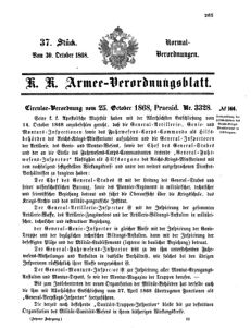 Verordnungsblatt für das Kaiserlich-Königliche Heer 18681030 Seite: 1