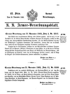 Verordnungsblatt für das Kaiserlich-Königliche Heer 18681126 Seite: 1