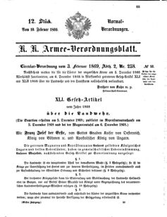 Verordnungsblatt für das Kaiserlich-Königliche Heer 18690210 Seite: 13