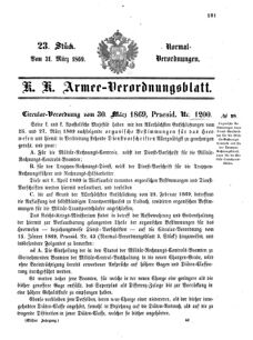 Verordnungsblatt für das Kaiserlich-Königliche Heer 18690331 Seite: 1