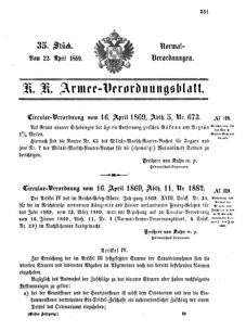 Verordnungsblatt für das Kaiserlich-Königliche Heer 18690422 Seite: 33