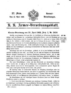 Verordnungsblatt für das Kaiserlich-Königliche Heer 18690425 Seite: 1