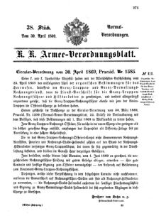 Verordnungsblatt für das Kaiserlich-Königliche Heer 18690430 Seite: 1