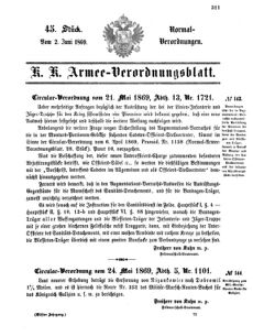 Verordnungsblatt für das Kaiserlich-Königliche Heer 18690602 Seite: 1