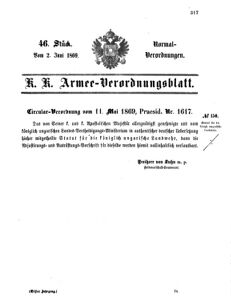 Verordnungsblatt für das Kaiserlich-Königliche Heer 18690602 Seite: 7