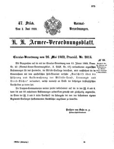 Verordnungsblatt für das Kaiserlich-Königliche Heer 18690603 Seite: 1