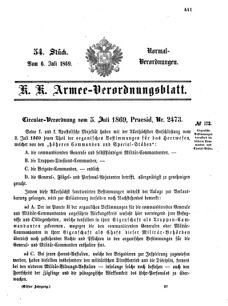 Verordnungsblatt für das Kaiserlich-Königliche Heer 18690706 Seite: 1