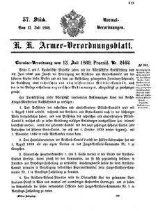 Verordnungsblatt für das Kaiserlich-Königliche Heer 18690717 Seite: 1