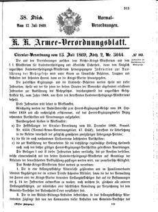 Verordnungsblatt für das Kaiserlich-Königliche Heer 18690717 Seite: 21