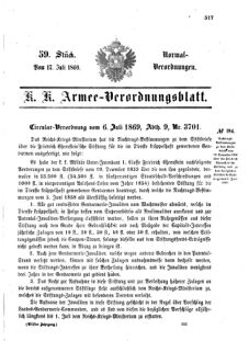 Verordnungsblatt für das Kaiserlich-Königliche Heer 18690717 Seite: 23