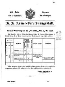 Verordnungsblatt für das Kaiserlich-Königliche Heer 18690804 Seite: 1