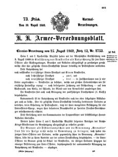 Verordnungsblatt für das Kaiserlich-Königliche Heer 18690810 Seite: 7