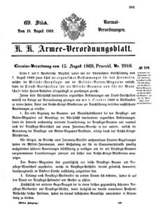 Verordnungsblatt für das Kaiserlich-Königliche Heer