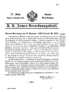 Verordnungsblatt für das Kaiserlich-Königliche Heer 18690925 Seite: 1