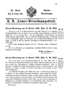 Verordnungsblatt für das Kaiserlich-Königliche Heer 18691016 Seite: 1