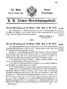 Verordnungsblatt für das Kaiserlich-Königliche Heer 18691031 Seite: 1