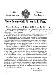 Verordnungsblatt für das Kaiserlich-Königliche Heer 18700114 Seite: 1