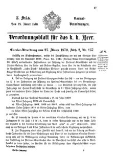 Verordnungsblatt für das Kaiserlich-Königliche Heer 18700128 Seite: 1