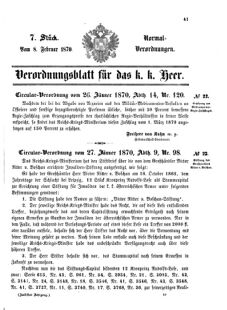 Verordnungsblatt für das Kaiserlich-Königliche Heer 18700208 Seite: 1