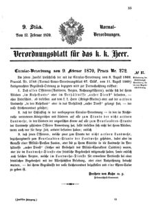 Verordnungsblatt für das Kaiserlich-Königliche Heer 18700217 Seite: 1