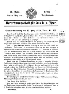 Verordnungsblatt für das Kaiserlich-Königliche Heer 18700317 Seite: 1