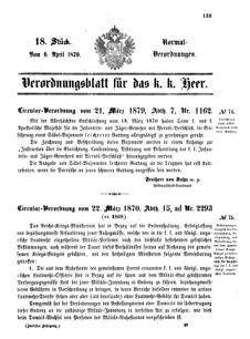 Verordnungsblatt für das Kaiserlich-Königliche Heer 18700406 Seite: 1