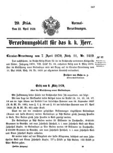 Verordnungsblatt für das Kaiserlich-Königliche Heer 18700422 Seite: 1