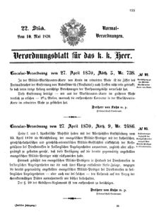 Verordnungsblatt für das Kaiserlich-Königliche Heer 18700510 Seite: 1