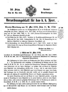 Verordnungsblatt für das Kaiserlich-Königliche Heer 18700530 Seite: 1