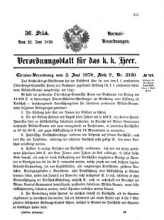 Verordnungsblatt für das Kaiserlich-Königliche Heer