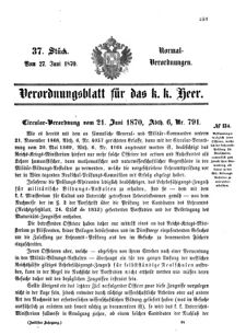 Verordnungsblatt für das Kaiserlich-Königliche Heer 18700627 Seite: 1