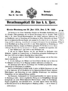 Verordnungsblatt für das Kaiserlich-Königliche Heer