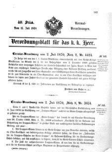 Verordnungsblatt für das Kaiserlich-Königliche Heer 18700715 Seite: 1