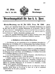 Verordnungsblatt für das Kaiserlich-Königliche Heer 18700717 Seite: 1