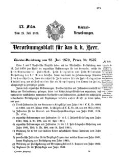 Verordnungsblatt für das Kaiserlich-Königliche Heer