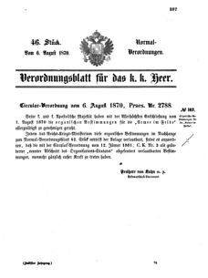 Verordnungsblatt für das Kaiserlich-Königliche Heer 18700806 Seite: 1