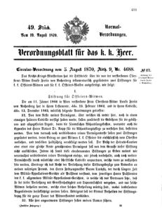 Verordnungsblatt für das Kaiserlich-Königliche Heer 18700819 Seite: 1