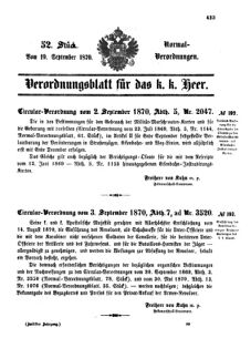 Verordnungsblatt für das Kaiserlich-Königliche Heer 18700919 Seite: 1