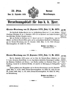 Verordnungsblatt für das Kaiserlich-Königliche Heer 18700925 Seite: 1